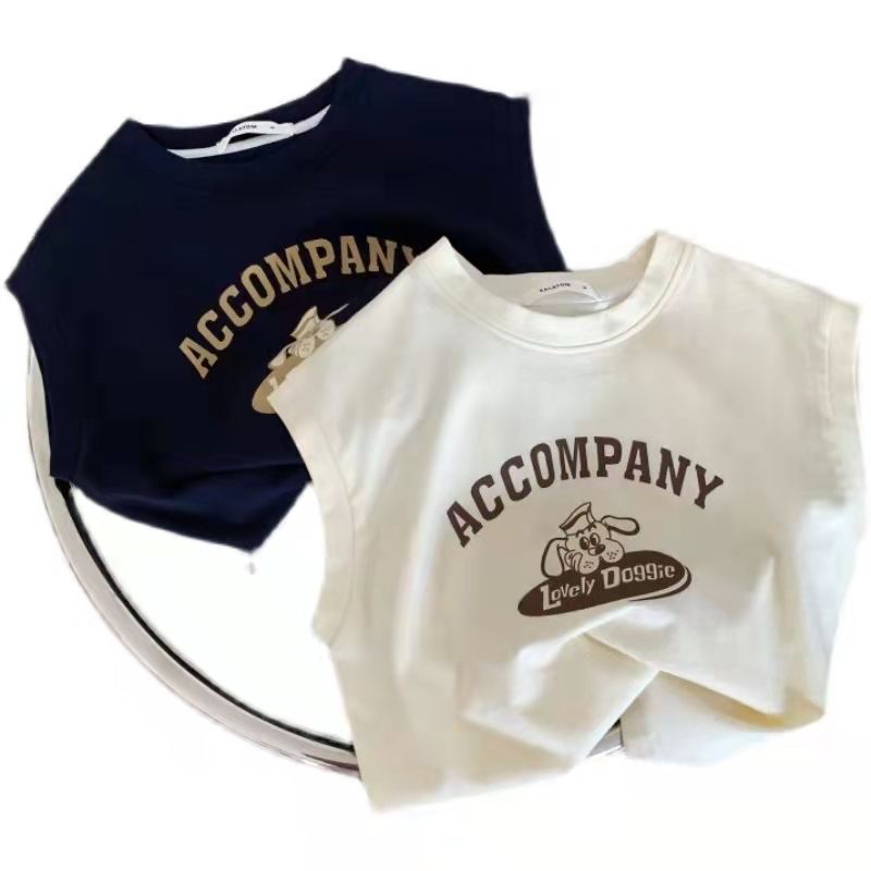  лето baby хлопок t рубашка майка ребенок одежда cut and sewn tops безрукавка casual простой принт симпатичный Корея способ модный 80 90