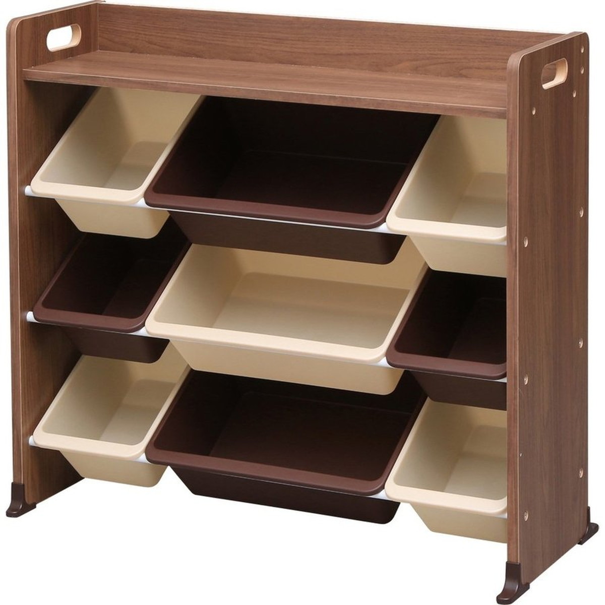 天板付キッズトイハウスラック W863×D348×H795mm TKTHR-39 （ブラウン）の商品画像