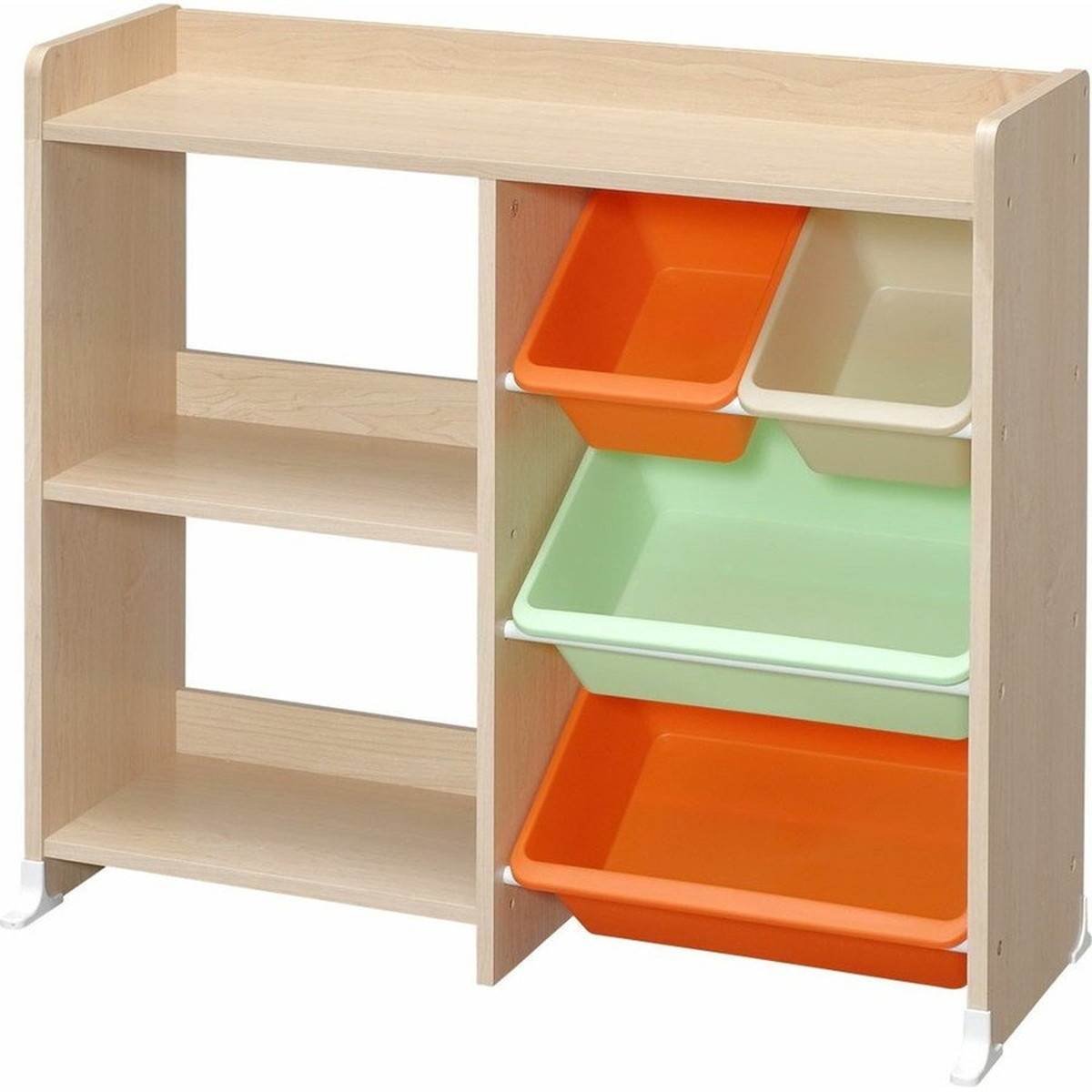 本棚付トイハウスラック W887×D347×H798mm HTHR-34 （キャロット）の商品画像