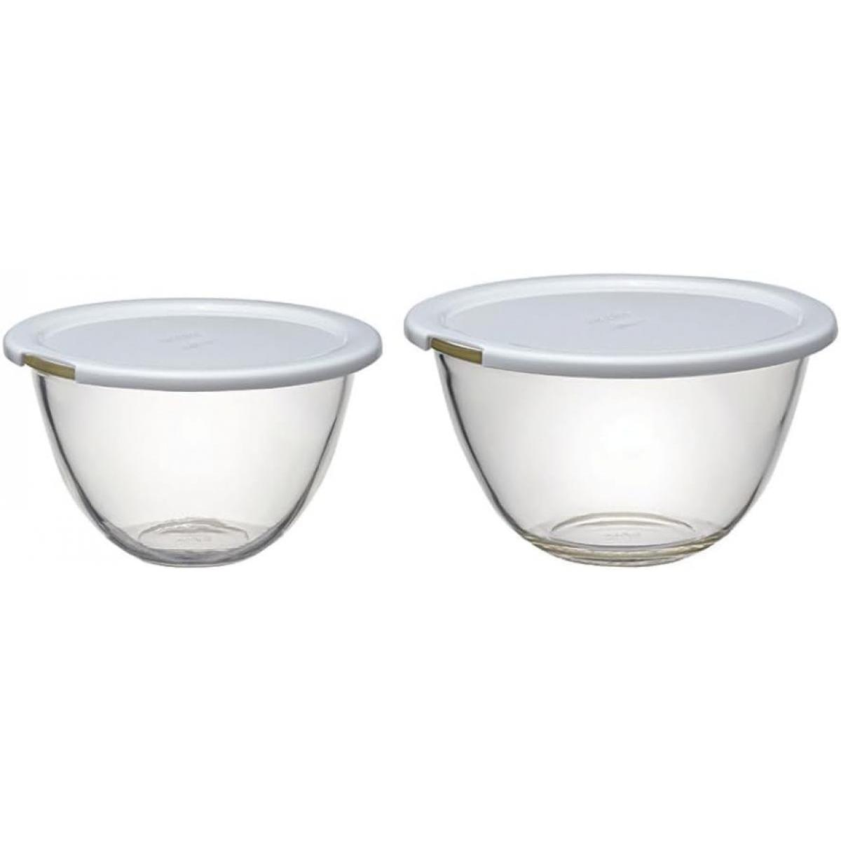 HARIO （ハリオ） レンジ フタ付 耐熱ガラス製 ボウル 2個セット MXPF-3506-W×1点の商品画像