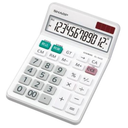 シャープ 12桁 ベーシック 実務電卓 ナイスサイズタイプ EL-N432-X ×1個の商品画像