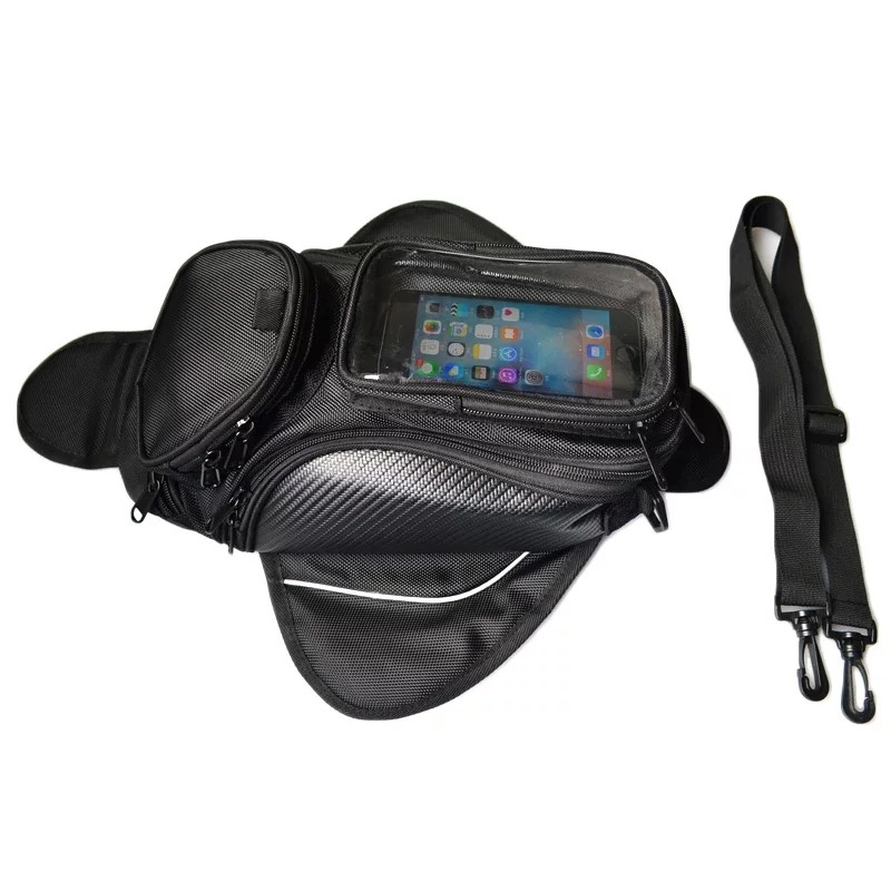  bike tank bag mainly close distance oriented compact type with strap .
