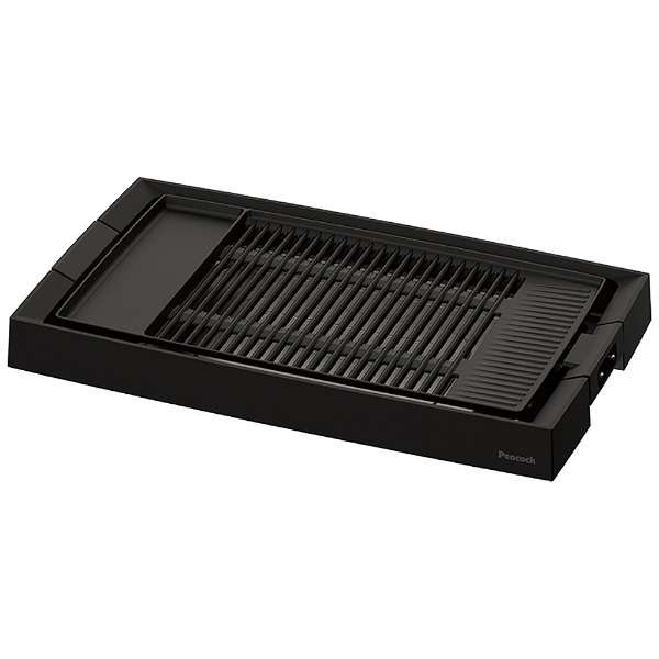 ピーコック魔法瓶工業 電気焼肉器 減煙ワイドタイプ WYE130 B（ブラック） ホットプレートの商品画像