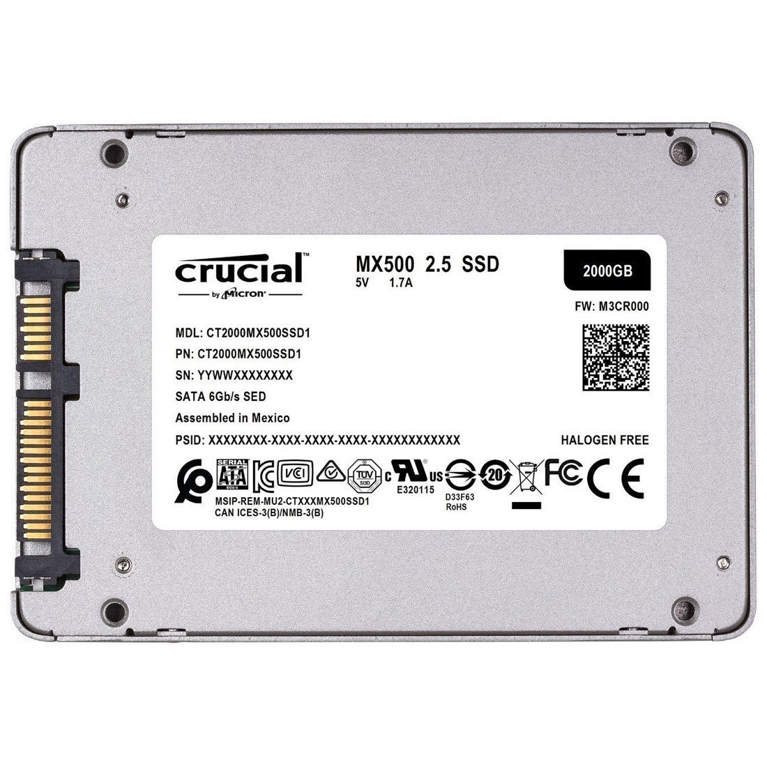 CT2000MX500SSD1 [Crucial MX500 2.5インチ 7mm SATA 2TB]