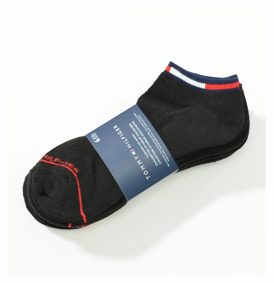 トミーヒルフィガー TOMMY HILFIGER ショートソックス 靴下 メンズ 6足組 6足セット 6PK ATHLETIC NO SHOW