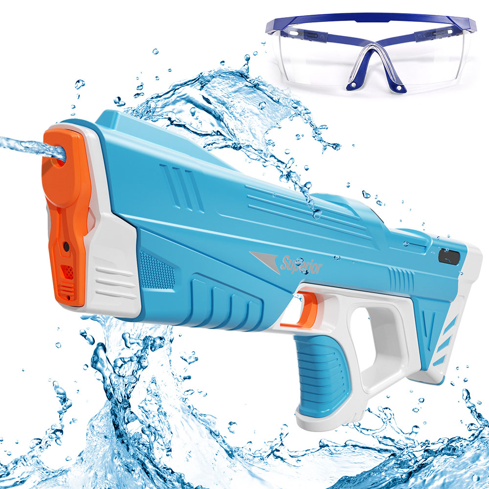  water pistol electric water gun playing in water electric . water ream . rechargeable protection glasses water pistol . war child adult pi-chi pool summer vacation sea water . present man girl 