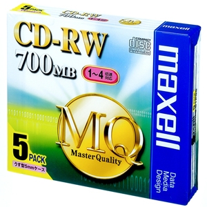 mak cell data for CD-RW MQ series renewal type type Anne format 700MB 1~4 speed correspondence 5 sheets insertion CDRW80MQ.S1P5S