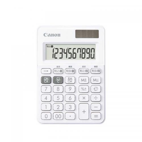 キヤノン W税率 カラフル電卓 ミニミニ卓上タイプ LS-100WT-SW 3946C001（スノーホワイト）×1個の商品画像