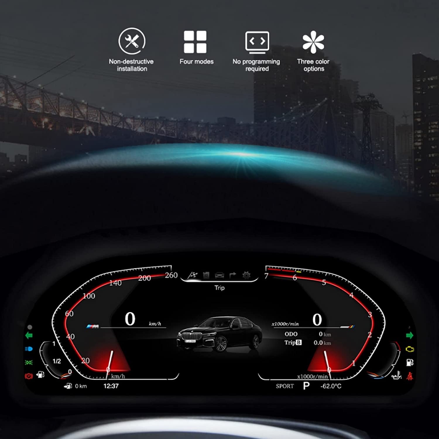MOOKAKA Speedometer Original Vehicle Data Digital Cluster for BMW 1 3 Series X1 Plug and Play Full LCD 12.3 Inch Screen Cockpit Digital Dash Cluste