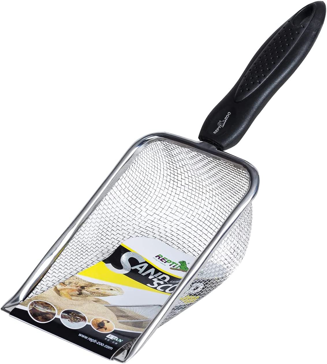 REPTI ZOO Reptile Sand Stainless Steel Fine Mesh Reptile Substrate Metal Sand Shovel Terrarium Substrate Durable Litter Cleaner Corner Scoop