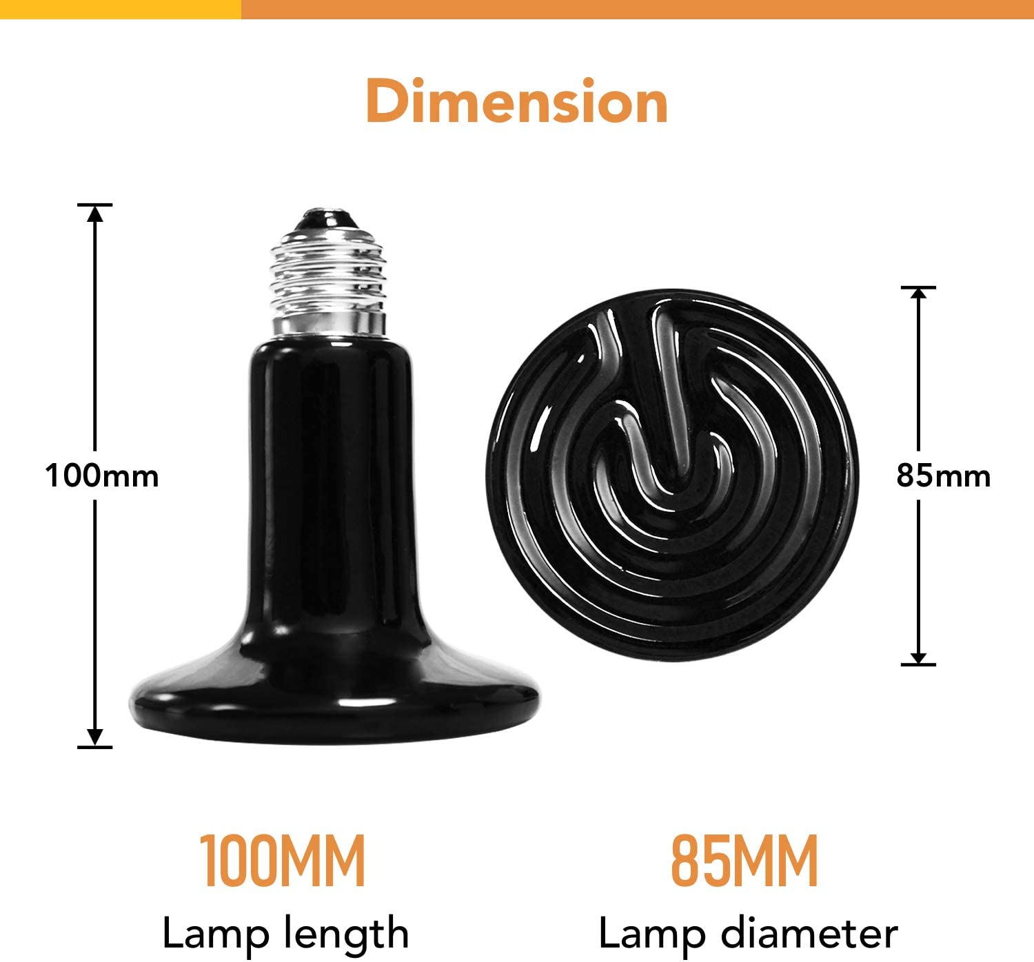 Simple Deluxe 150W Ceramic Reptile Heat Lamp Bulb No Light Emitting Brooder