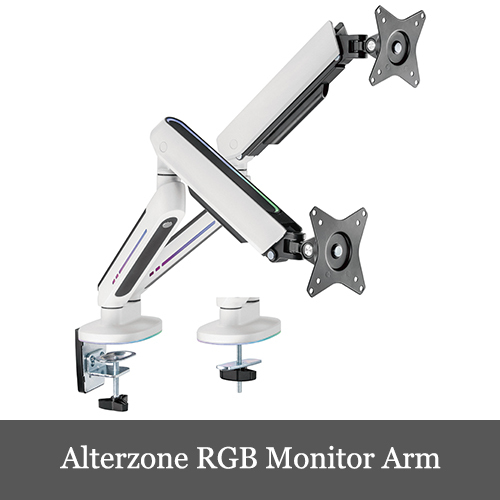 Alterzonege-ming монитор arm 2 экран белый RGB 17~32 дюймовый максимальный выдерживаемая нагрузка 9Kg многоракурсность настройка дисплей arm резиновая втулка тип &amp; зажим тип с дистанционным пультом .
