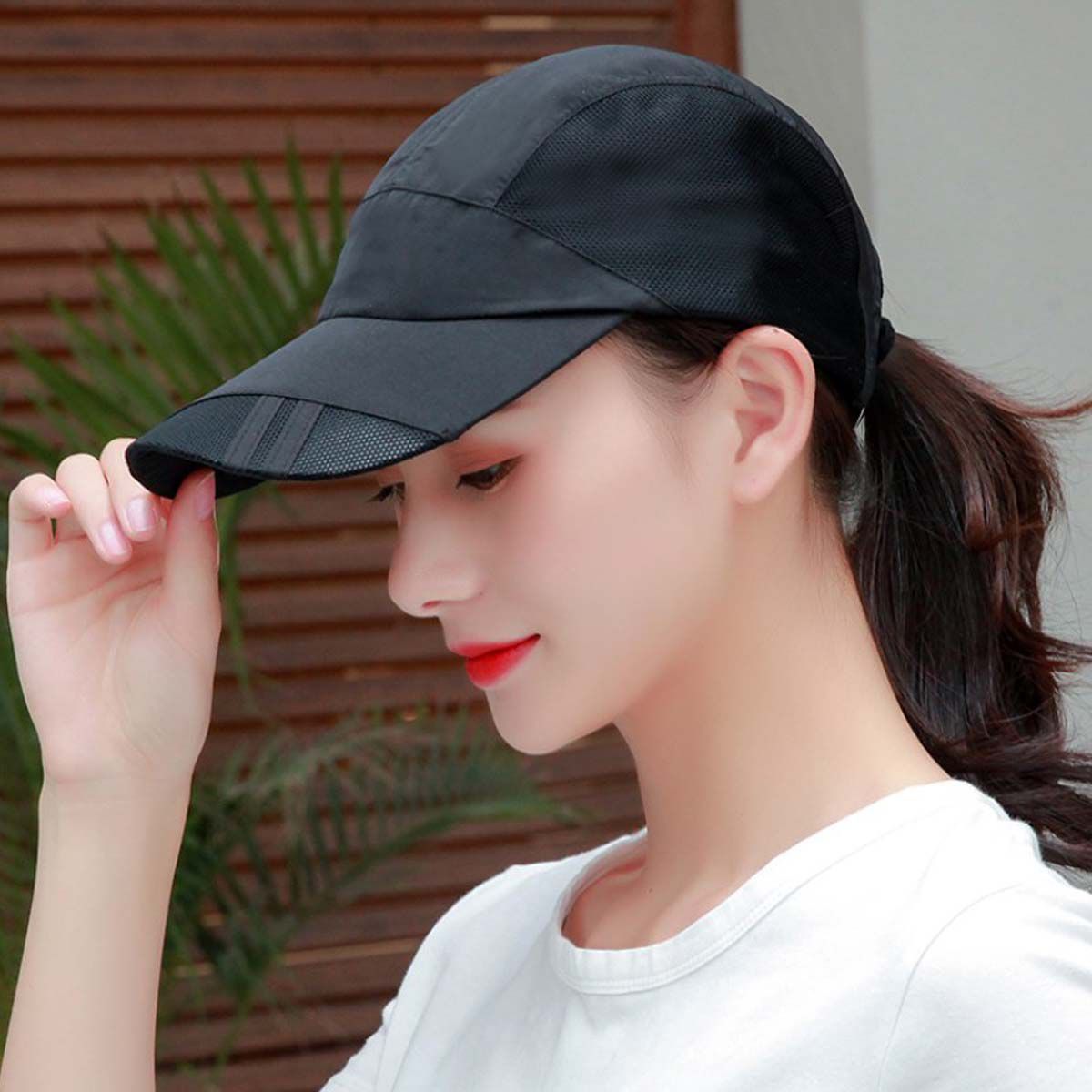  шляпа колпак сетка мужской женский свободный размер простой одноцветный бег UV cut 
