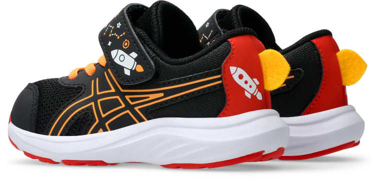 asics Asics CONTEND 9 TS SCHOOL YARD BLACK/ORANGE POP 15.5 1014A365 1 | спорт одежда обувь обувь Fit чувство долговечность левый правый район другой космос посещение детского сада ..