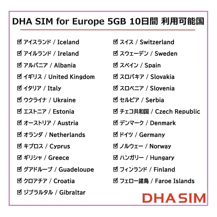  Europe sim card 42 country ..10 days 5GBplipeidosim easy setting instructions attaching 5G/4G circuit data communication exclusive use sim free terminal only correspondence England France Italy 