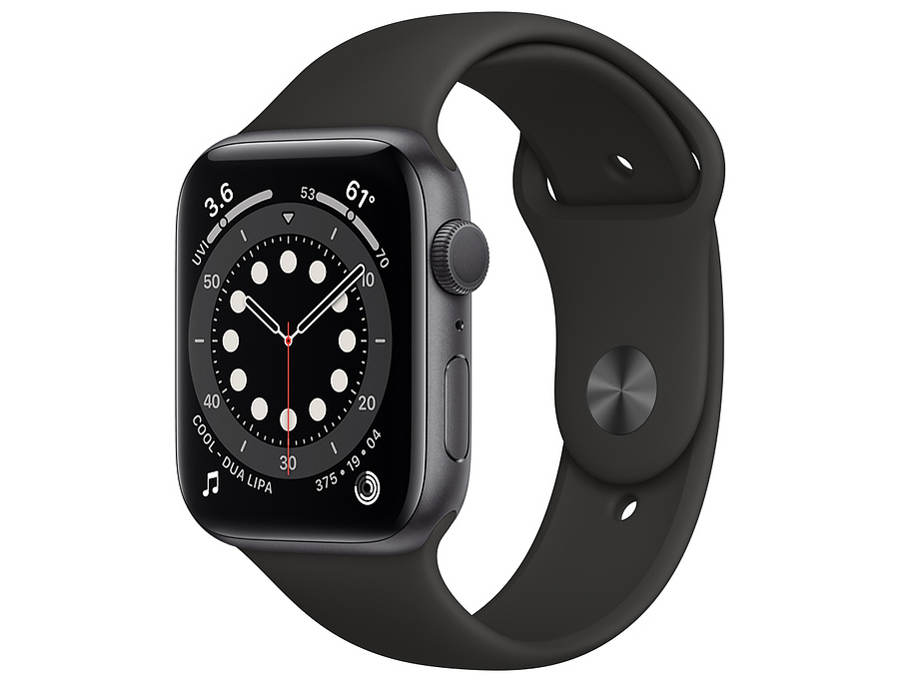 Apple Watch Series 6 GPSモデル 44mm スペースグレイアルミニウムケースとブラックスポーツバンド M00H3J/A