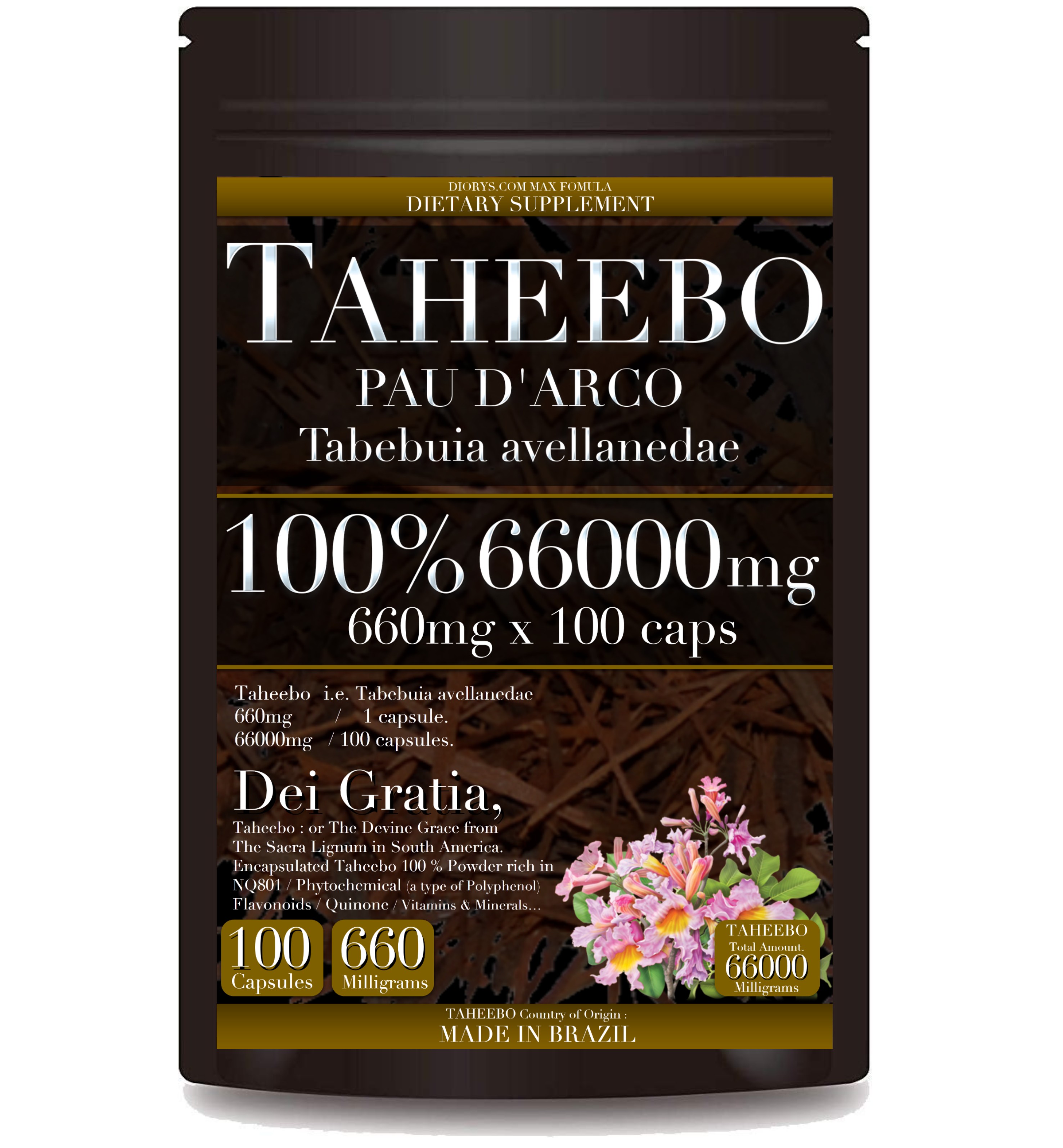 tahibo supplement 100% 66000mg 1 bead 660mg x 100 Capsule 50 day minute ~100 day minute another .: purple i propeller Pachi . total .: powder ruko. name :tabebia*abelanedae supplement 