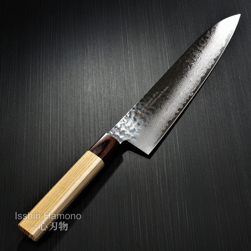 青木刃物 堺孝行 33層槌目ダマスカス 和牛刀 24cm 07476
