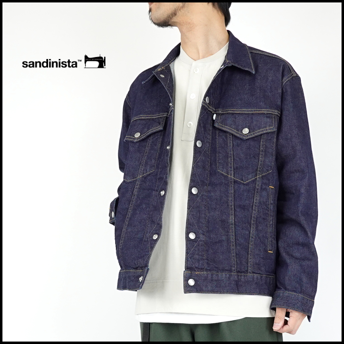 sandinista - B.C. ストレッチデニムジャケット メンズS 白