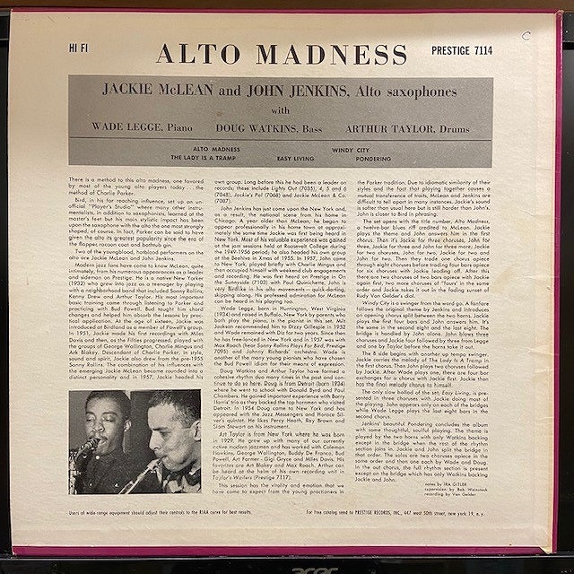 JACKIE MCLEAN / ALTO MADNESS ( original record )