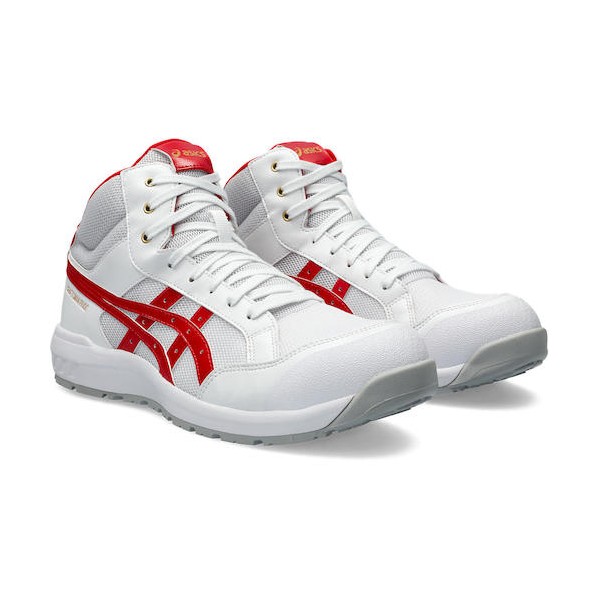 アシックス ウィンジョブ CP218（ホワイト×クラシックレッド）26.5cmの商品画像