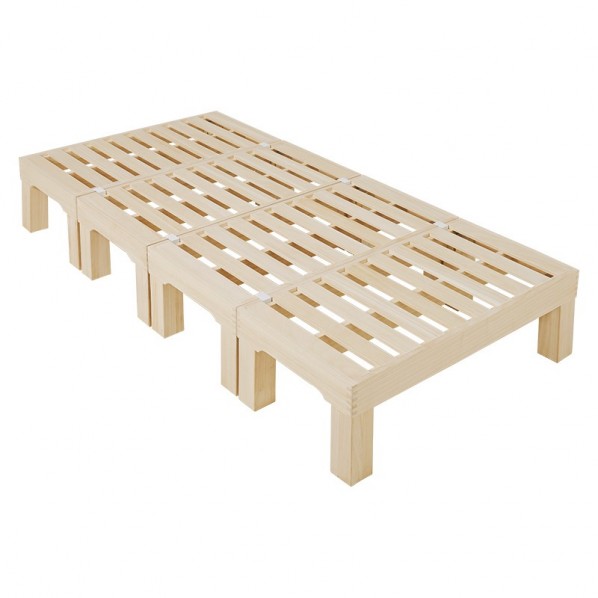 シングルベッド MB-6399S すのこベッド ベッドフレーム 分割式 2WAY 高さ調節可 ベッド下収納 天然木 桐 シンプル コンパクト [WDS]の商品画像