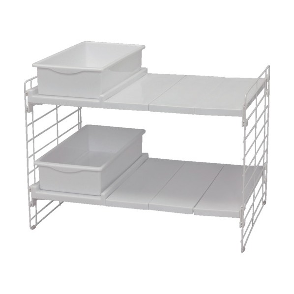 シンク下マルチ伸縮棚 2段タイプ UMD-2V（ホワイト）の商品画像