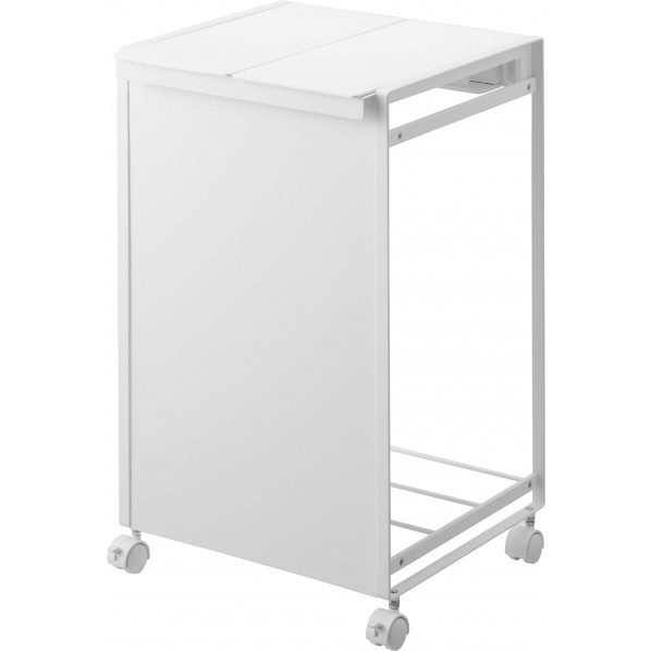 山崎実業 tower 蓋付き目隠し分別ダストワゴン タワー 2分別 5975（ホワイト）の商品画像