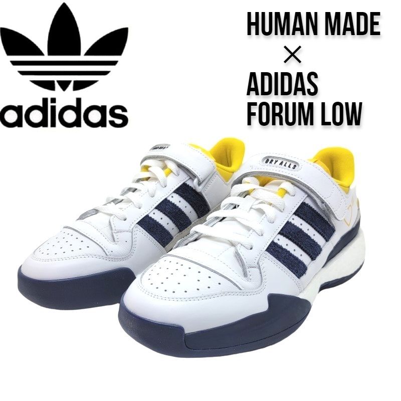 adidas HUMAN MADE × FORUM LOW "HAZY YELLOW COLLEGIATE NAVY" S42975 （フットウェアホワイト/ヘイジーイエロー/カレッジネイビー） adidas Originals FORUM（adidas Originals） メンズスニーカーの商品画像