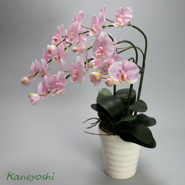  photocatalyst . butterfly orchid artificial flower interior large wheel 3ps.@. sakura pink peach color . festival gift souvenir birthday presentation new building opening flower fake green air cleaning 