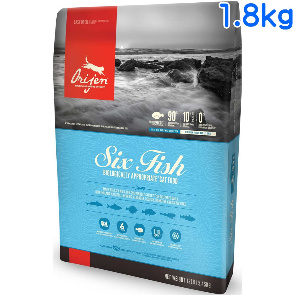 ORIJEN（ペット用品） オリジン シックスフィッシュ キャット 1.8kg×1個 猫用ドライフード 最安値・価格比較 Yahoo