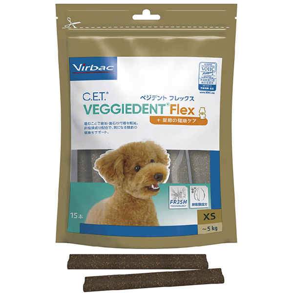 ビルバック 犬用 ベジデント フレックス XS 1袋 （15本入） 関節の健康をケア （4535023303716） *お1人様4点限り 犬用おやつ、ガムの商品画像
