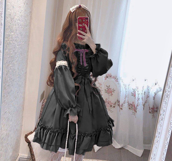  Лолита мода One-piece длинный рукав одежда женский Gothic and Lolita .. симпатичный земля . серия массовое производство type 