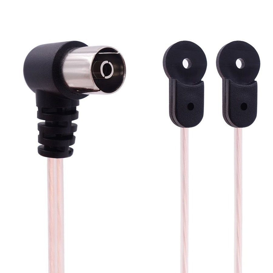 FM antenna interior high sensitive T type /Y type 75 ohm Ohm large paul (pole) antenna [ female F type connector plug ] coaxial cable 