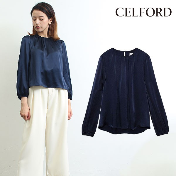 新品タグ付きセルフォード CELFORD ウォッシャブルシルクブラウス アイテム別ピックアップ