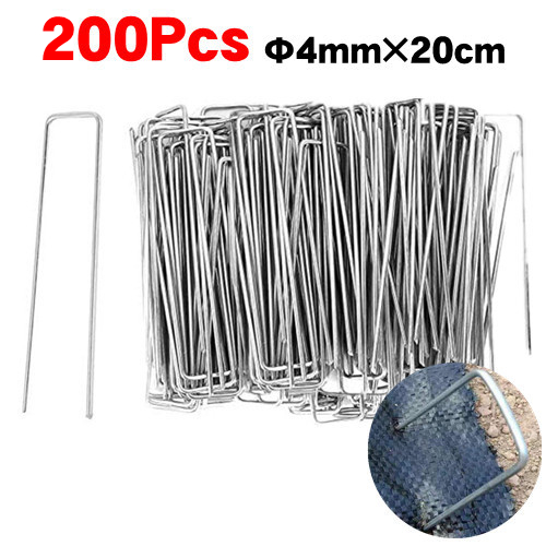  weed proofing seat pin 20cm 200ps.@ artificial lawn pushed .. nail fixation tweezers U character type garden staple stay ks peg gardening supplies . ground ..... pin 
