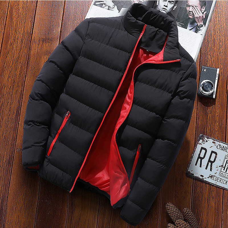  down jacket men's cotton inside jacket outer long sleeve thick water-repellent protection against cold . manner mountain climbing with cotton down coat light weight warm outdoor light coat autumn winter simple 