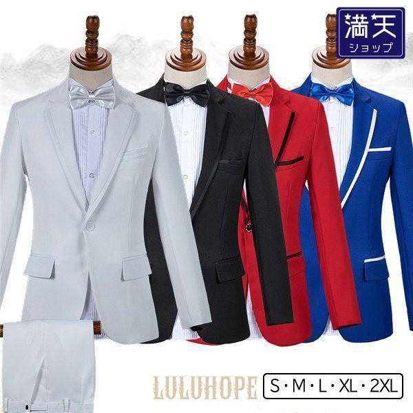  tuxedo .. clothes men's suit stylish large size Mai pcs costume .. sama ... karaoke red white black blues rim suit stage cosplay Christmas 