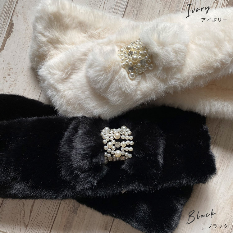  fake fur muffler fur muffler lady's electric outlet eko Fafa - tippet winter autumn winter wedding party stole shawl party pearl attaching 