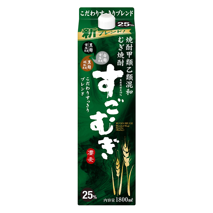 麦焼酎 すごむぎ 甲類乙類混和 25度 1800ml紙パック 1ケース（6本）の商品画像