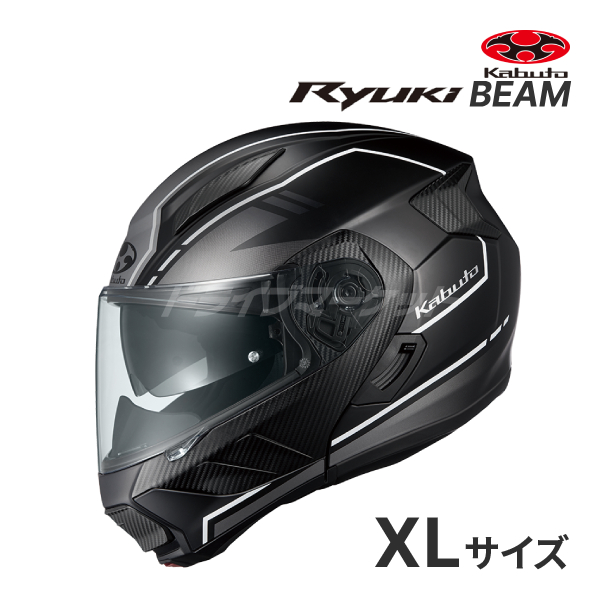 OGK Kabuto RYUKI BEAM XLサイズ（61-62cm） フラットブラックグレー バイク用　システムヘルメットの商品画像