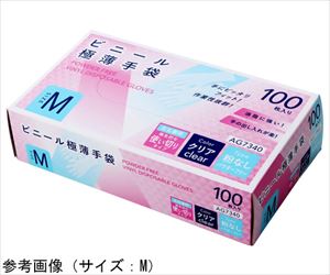 小野商事 エース プラスチック手袋 粉なし 100枚入 クリア AG7340 Lサイズの商品画像