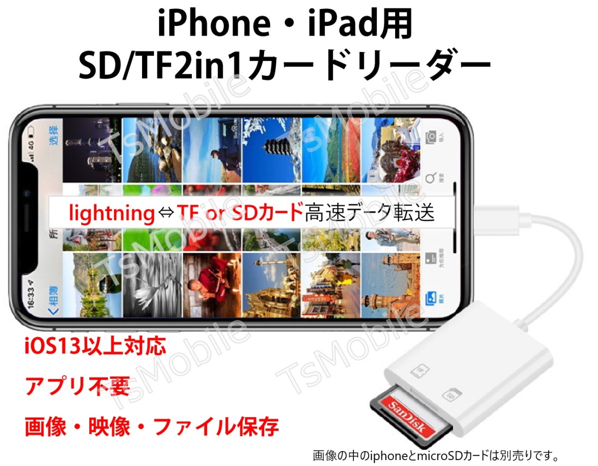 iPhone для TF/SD устройство для считывания карт 2in1 MicroSD устройство для считывания карт iPad Lightning подсветка специальный данные пересылка резервная копия Office PDF сохранение перемещение 