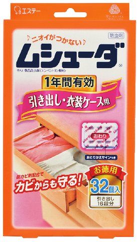 エステー ムシューダ 引き出し・衣装ケース用 32個入（無臭）×1個の商品画像