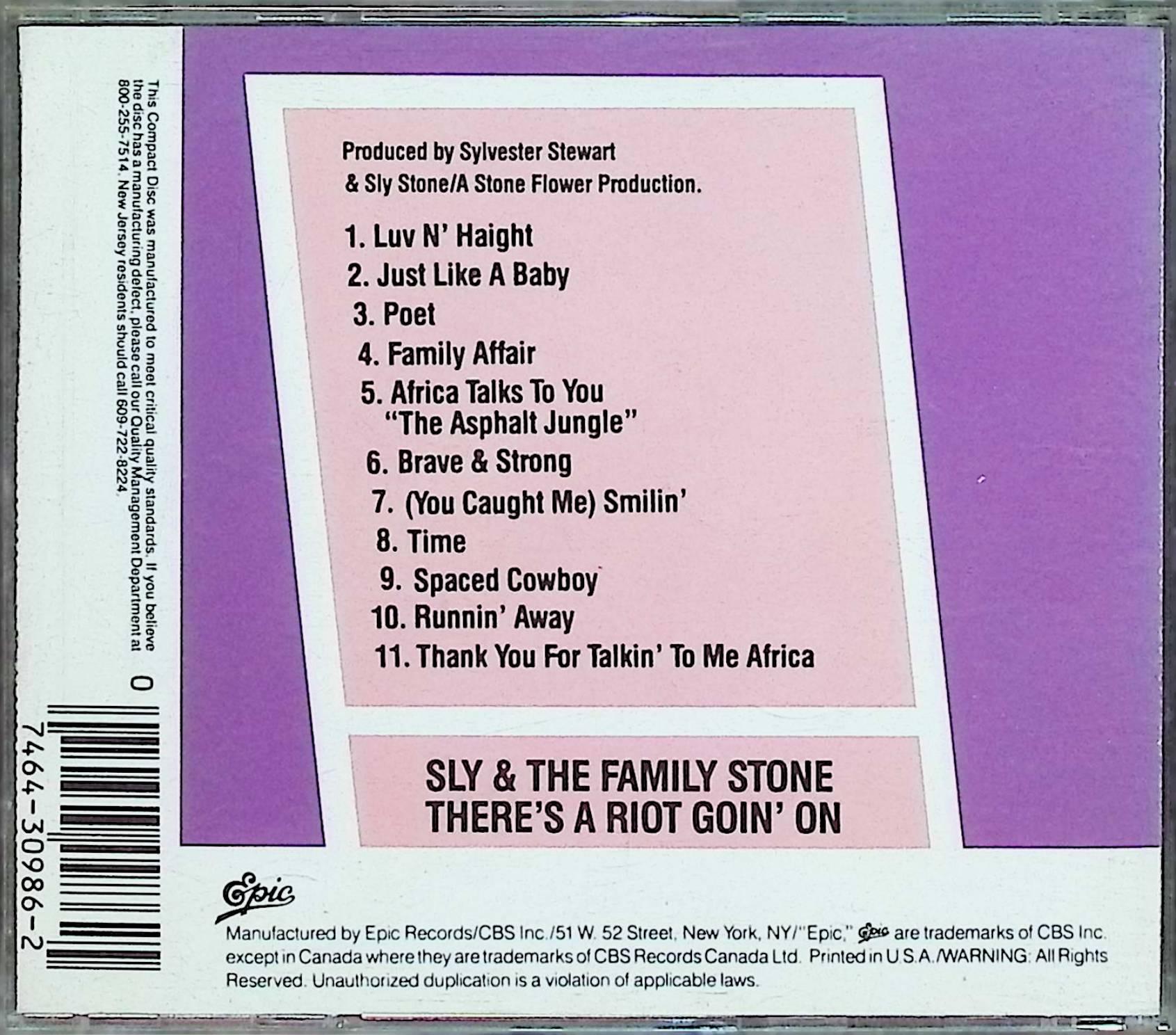 There's a Riot Goin' On / Sly &amp; The * Family * Stone CD