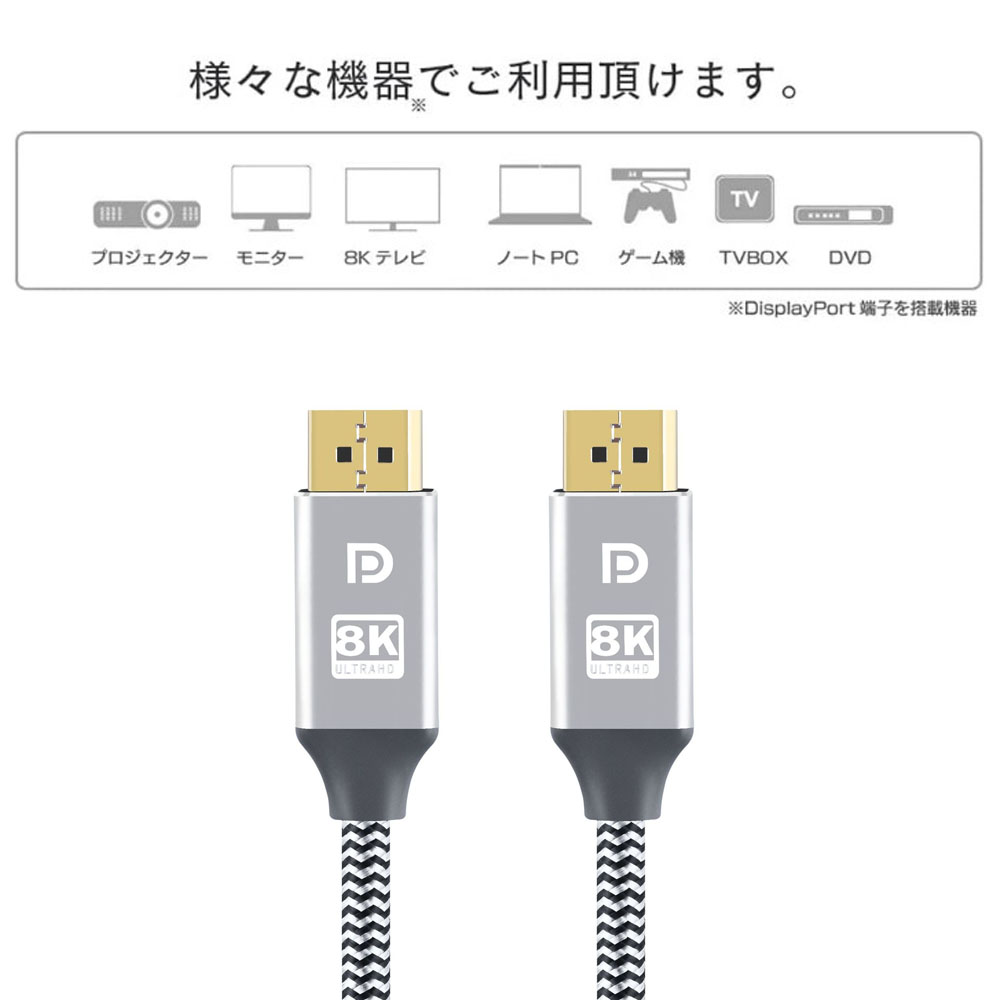 ge-ming8K Displayport cable 1.4 standard display port cable HDR correspondence 8K@60HZ/4K@144Hz/2K@240Hz 32.4Gbps DP cable PC tv 