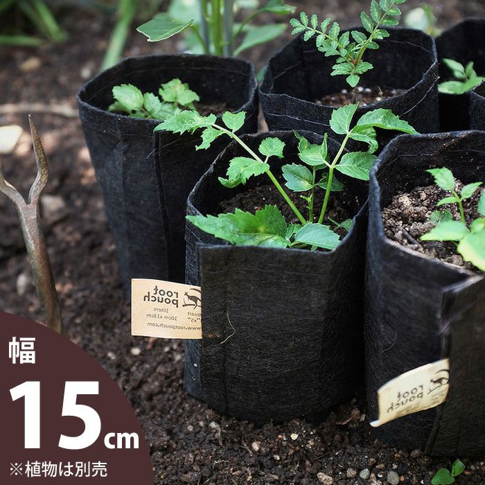 root pouch non-woven 1 gallon planter pot cover plant herb fruit tree .. change roots pouch SS( non-woven. plant pot )[ width 15cm]