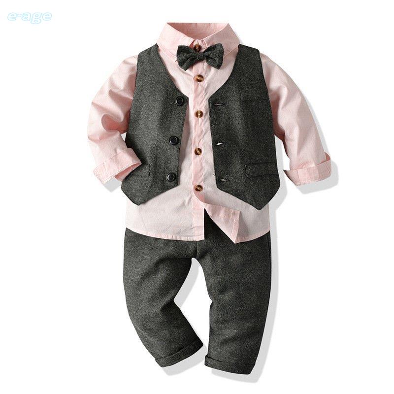  модный baby костюм ребенок одежда твид проверка 3 позиций комплект лучший блуза брюки серебристый жевательная резинка проверка формальный мужчина формальный baby презентация свадьба 
