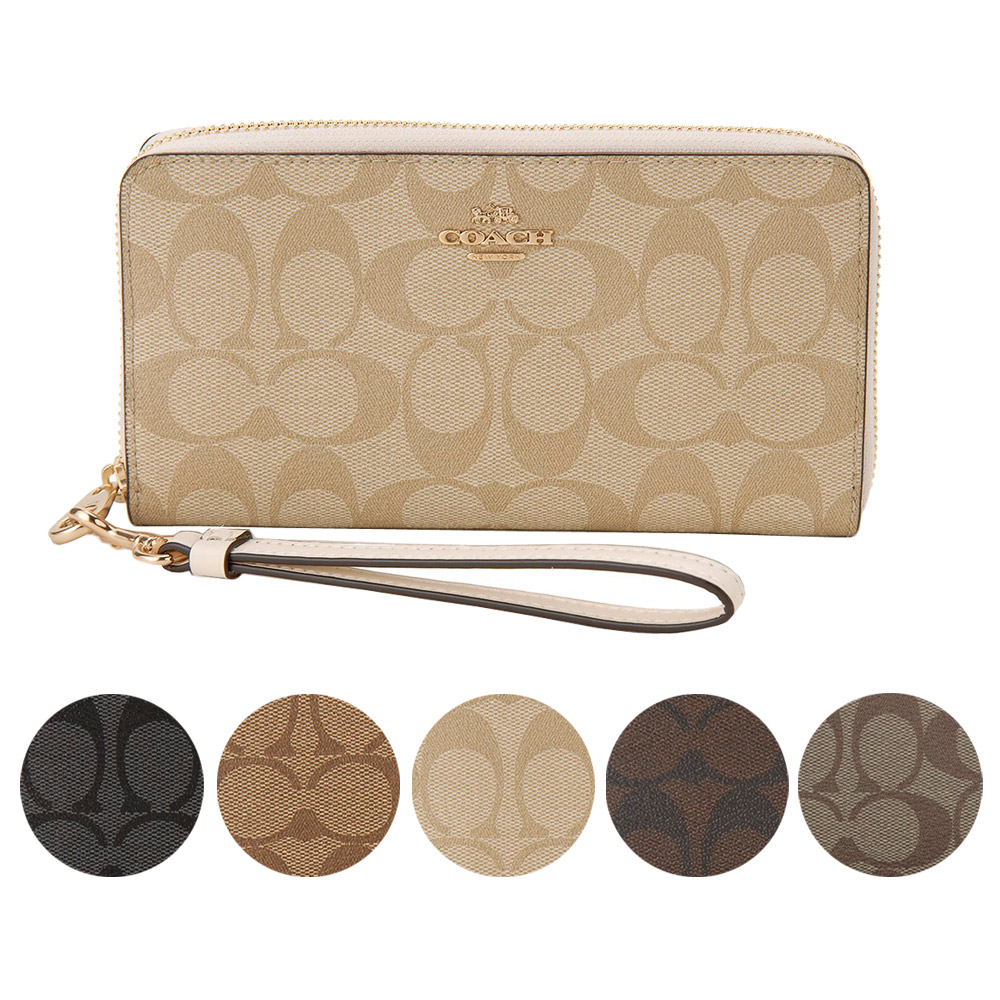 COACH ロングジップアラウンドウォレット シグネチャー キャンバス C4452 *の商品画像