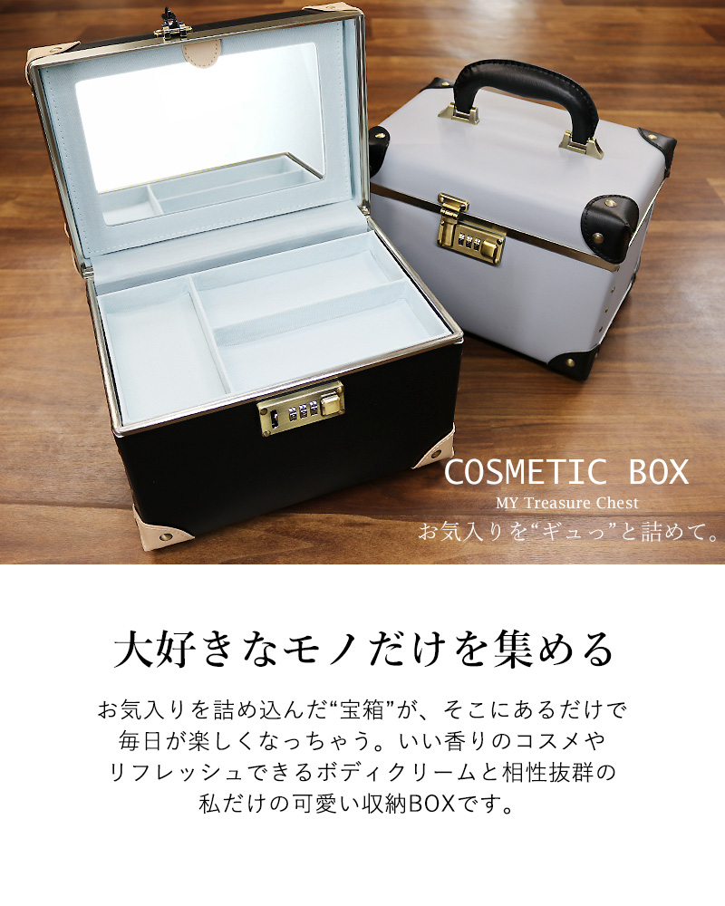 [ mirror large ] cosme box cbx-m make-up box to Len case to wrench case mirror attaching storage case [e-do]
